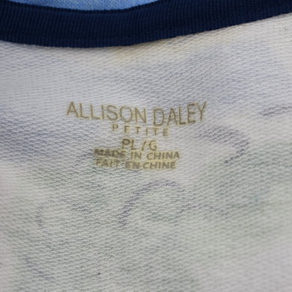 Allison Daley 3/4 Sleeve Full Zip Jacket Nautical Pattern Size PL Gently Used - Picture 4 of 6